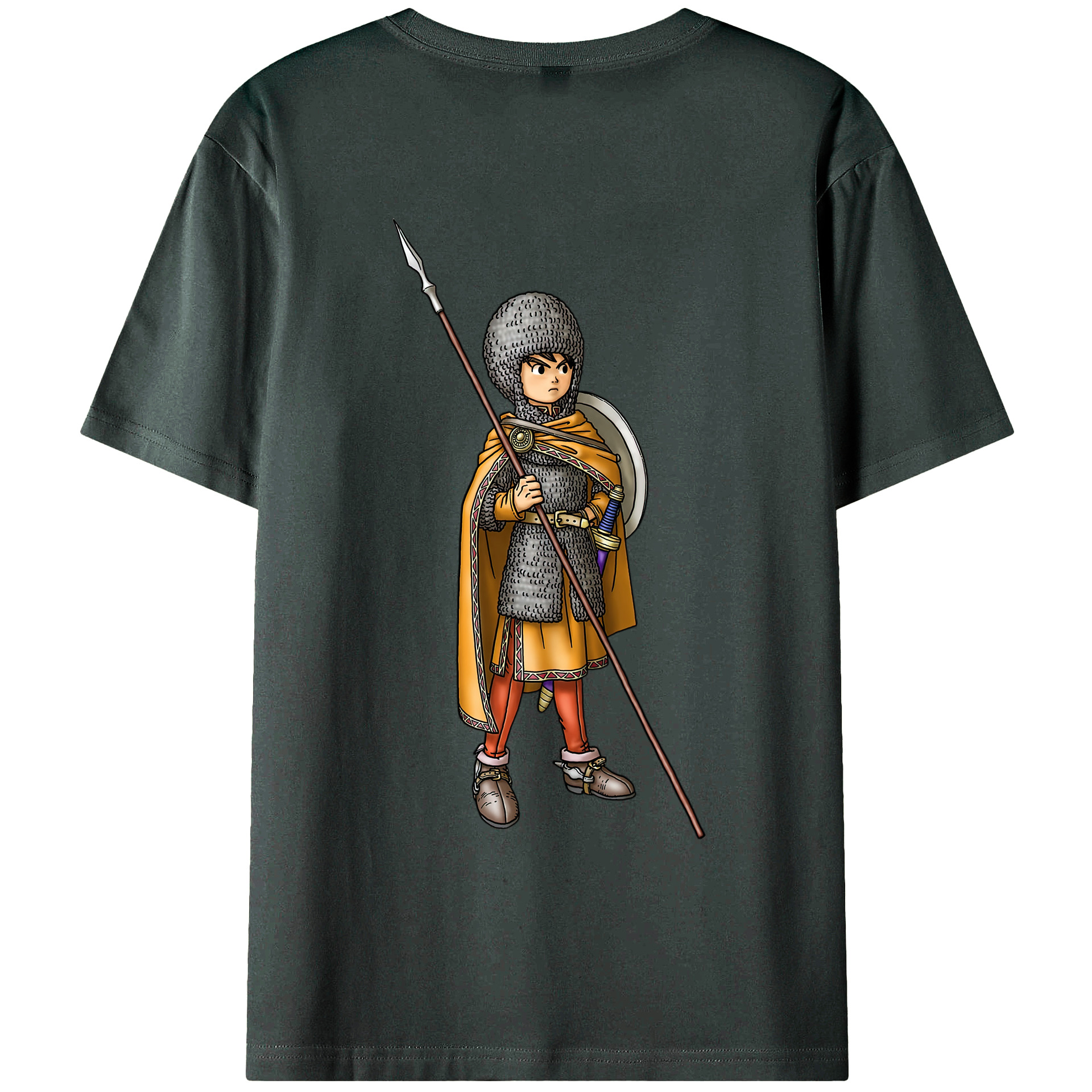 （画像用） ドラゴンクエスト Doragon Kuesuto Dragon Quest 綿100％ メンズ半袖Tシャツ（バックプリント） 通気性